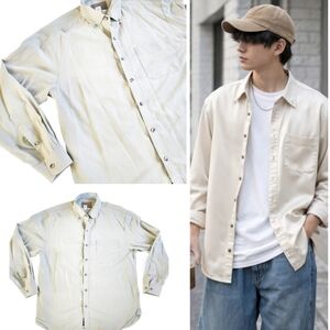 The Territory Ahead Mens Silk Blend Dadcore Normcore Button Down Shirt Clean L